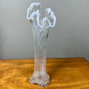 Vintage Swung Vase Opalescent White‎